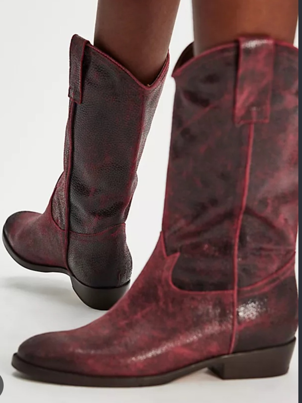 Free People Red Pepper Pull-On Western Boots Sunset
